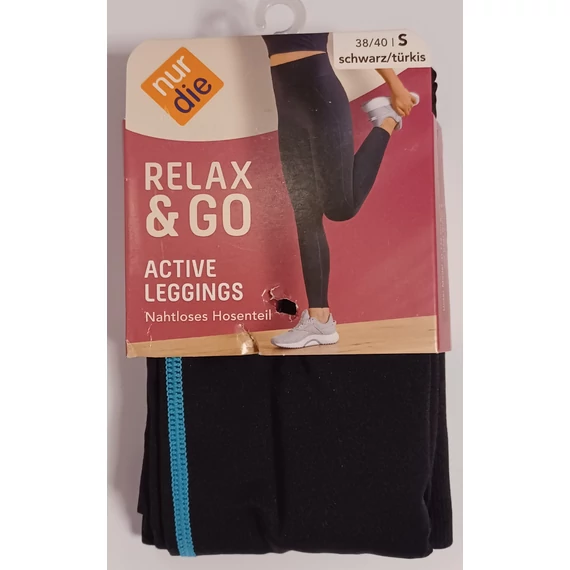 Nur Die Active Leggings Relax & Go (S 38/40) schwarz/türkis